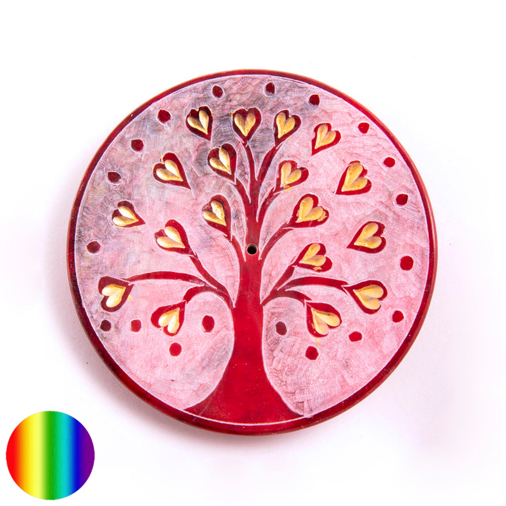 Lebensbaum Herzchen rot Specksteinräucherhalter