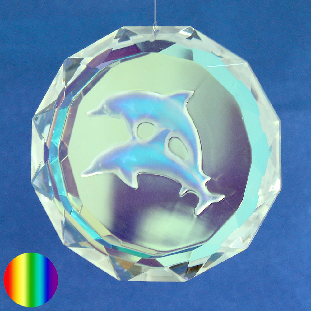 Glas-Kristall - mit Delfinen zum Aufhängen