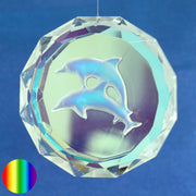 Glas-Kristall - mit Delfinen zum Aufhängen