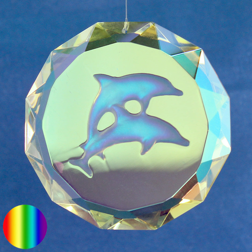 Glas-Kristall - mit Delfinen zum Aufhängen