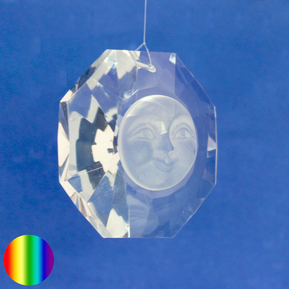 Glas-Kristall - Achteck mit Sonne zum Aufhängen