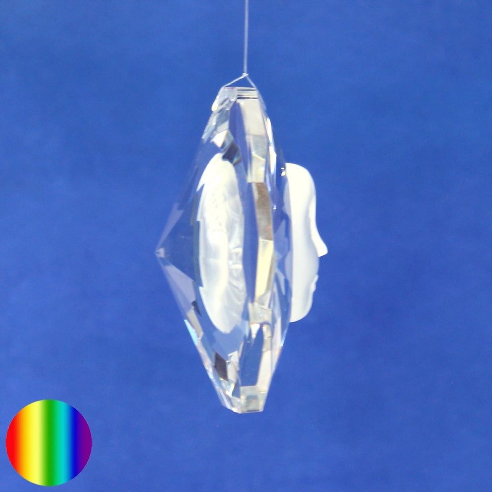 Glas-Kristall - Achteck mit Sonne zum Aufhängen