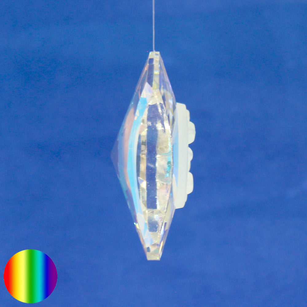 Glas-Kristall - Mond mit Mond zum Aufhängen - irisierend