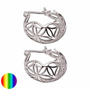 Collection inner Light - Blume des Lebens Ohrringe - gewölbt Silber