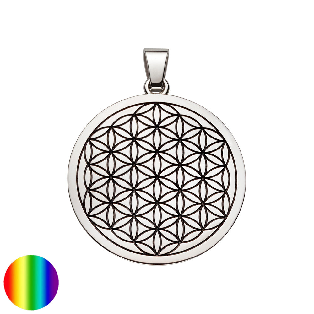 Collection inner Light - Blume des Lebens Anhänger - Silber 27mm teilgeschwärzt