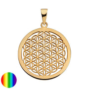 Collection inner Light - Blume des Lebens Anhänger - Silber 30mm vergoldet