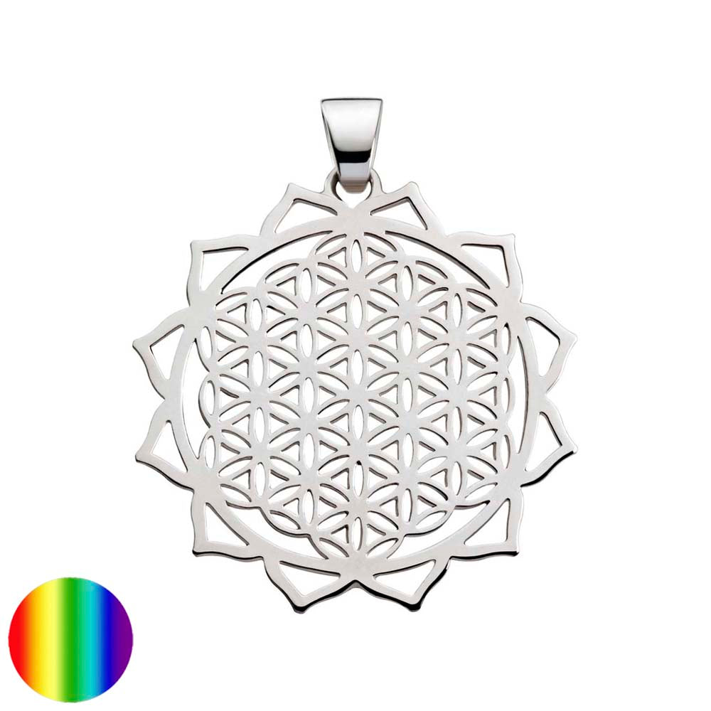 Collection inner Light - Herzensblume des Lebens Anhänger - Silber 33mm