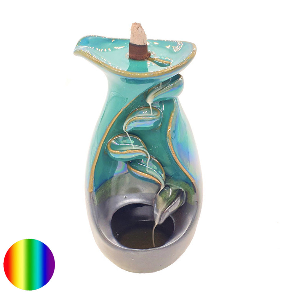Rückfluss Weihrauchbrenner Vase grün-blau