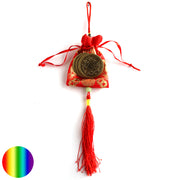 Chinesische Glücksmünzen - 3er Set 37mm | im Brokat-Beutel