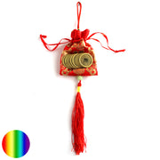 Chinesische Glücksmünzen - 10er Set 25mm | im Brokat-Beutel