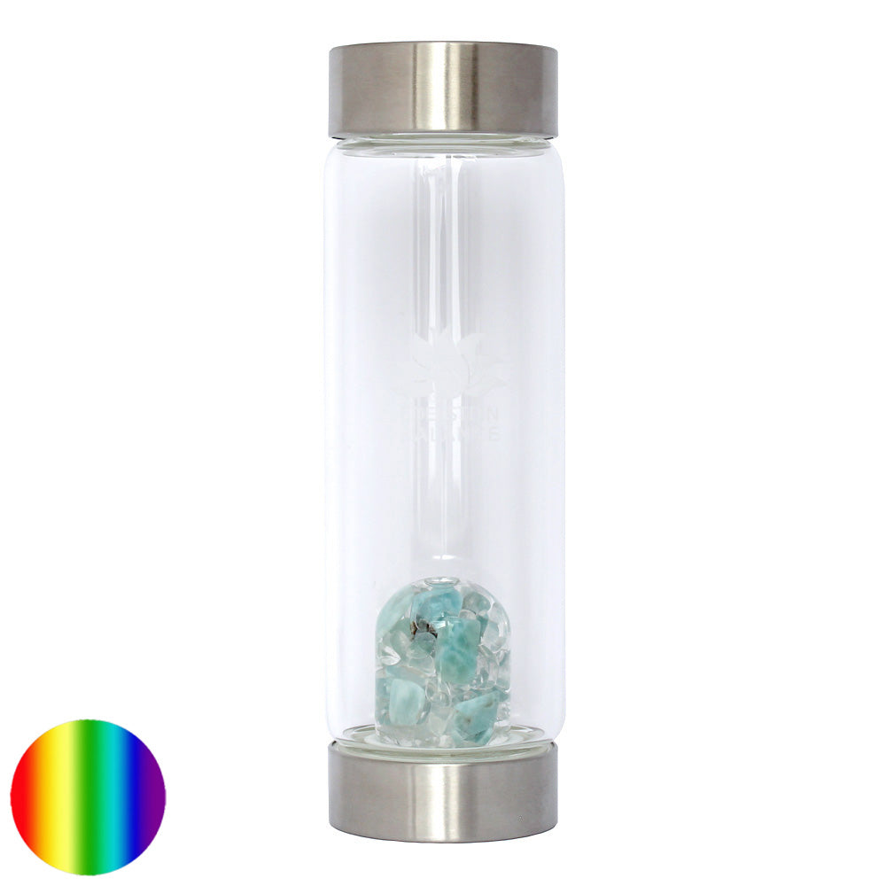 Vita Juwel Trinkflasche ViA Edelstein-Balance® - Larimar & Bergkristall