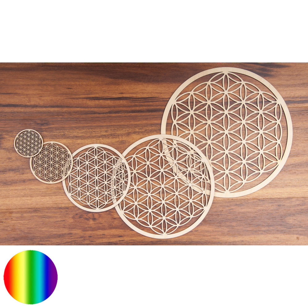Untersetzer Holz Lebensblume natur 22cm