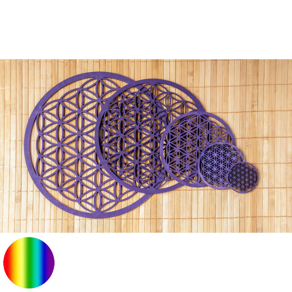 Untersetzer - Holz lila Lebensblume 9cm