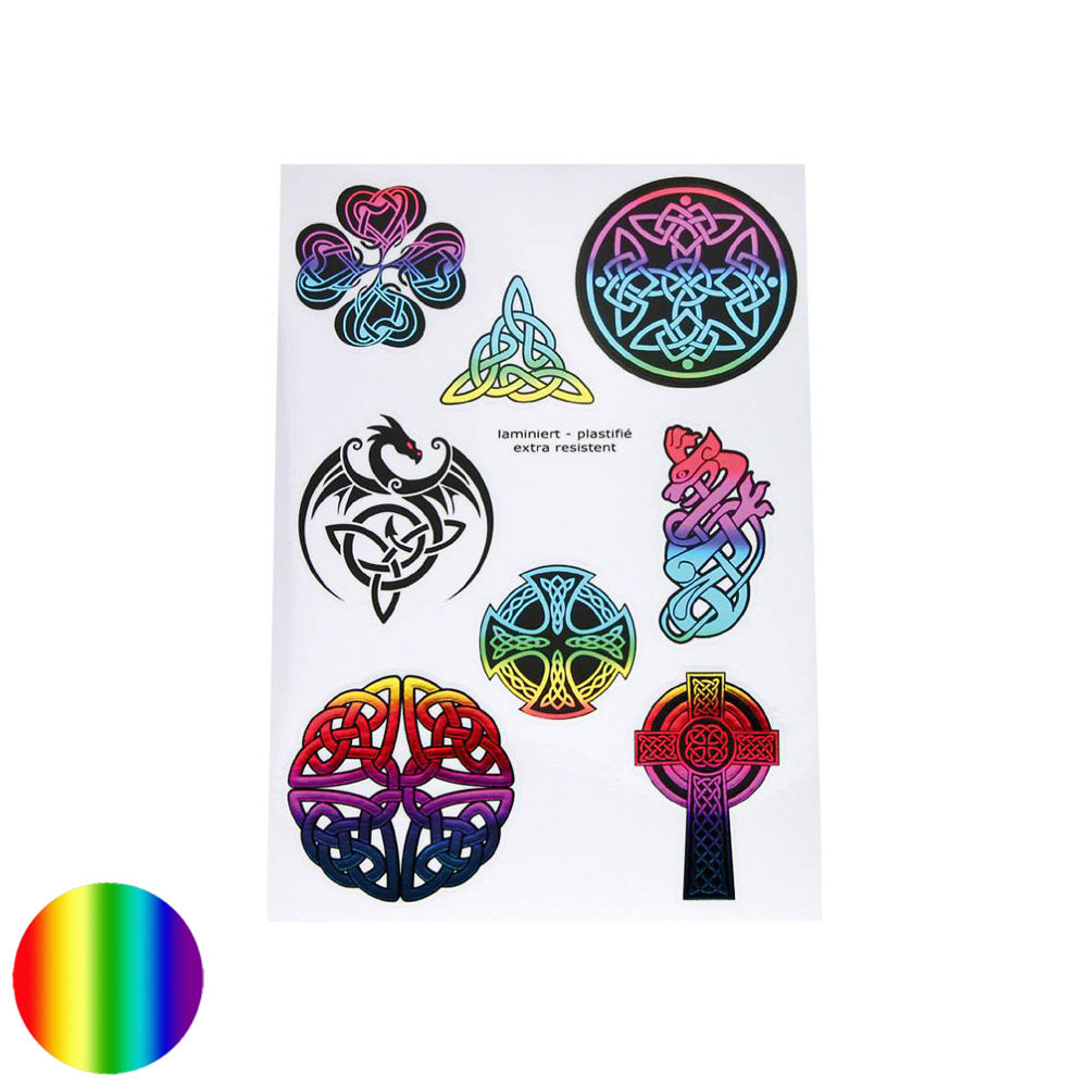 Aufkleber A5 - Keltische Symbole - regenbogen