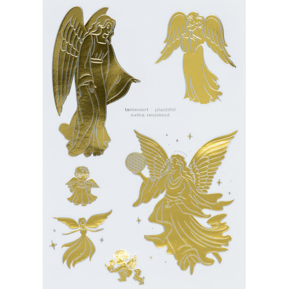 Aufkleber A5 - Engel - gold-silber
