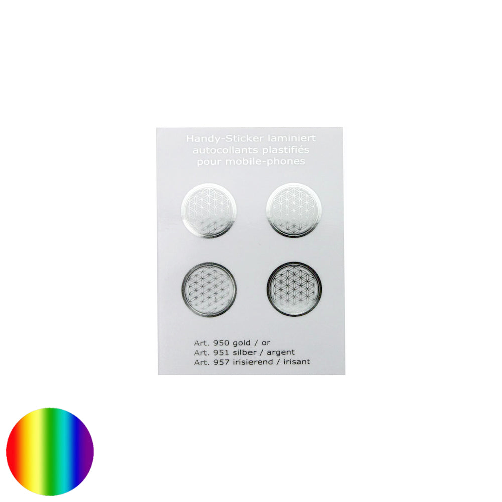 Handy Sticker Blume des Lebens - silberfarben