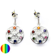 Ohrstecker Blume des Lebens Silber Chakra