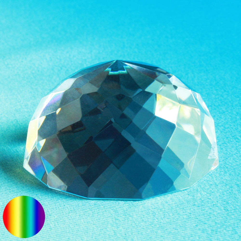 Glaskristall Halb-Kugel Rauten - 60mm