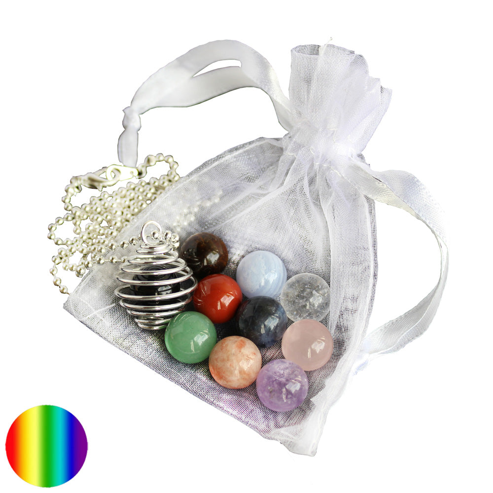 Chakra Kugel Anhänger-Set mit Broschüre