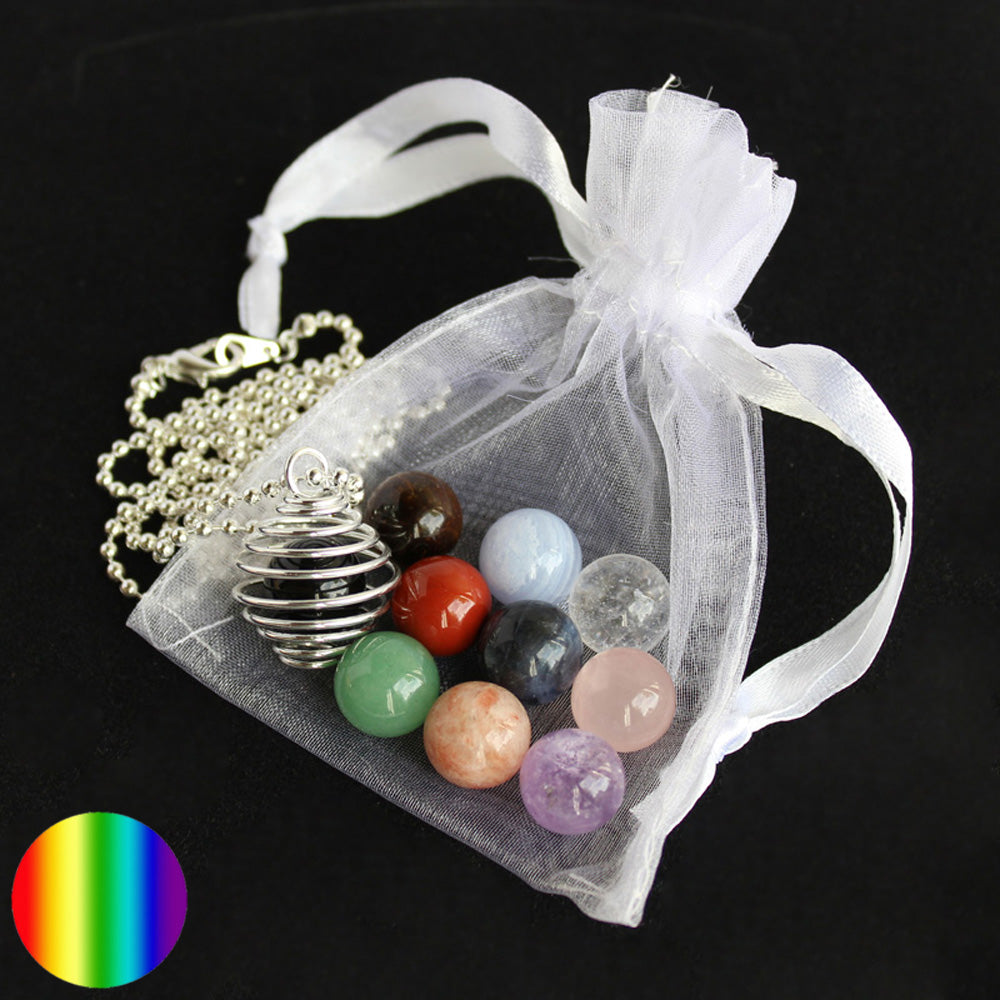 Chakra Kugel Anhänger-Set mit Broschüre