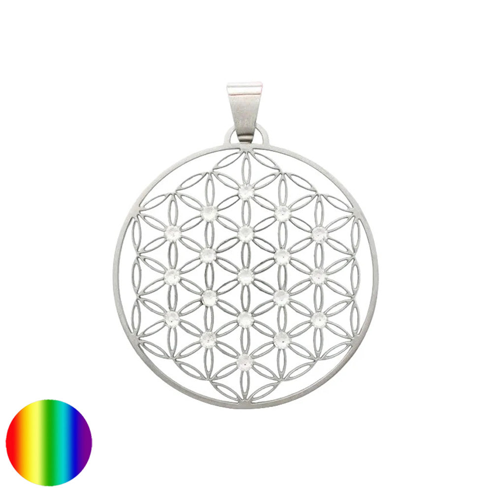 Edelstahl-Anhänger - Lebensblume Swarovski 25mm