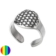 Edelstahl Ring Blume des Lebens