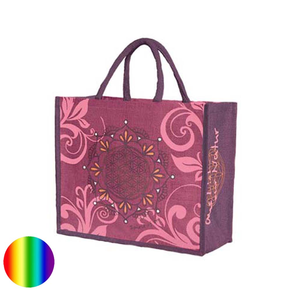 Jutetasche Blume des Lebens von The Spirit of OM fuchsia