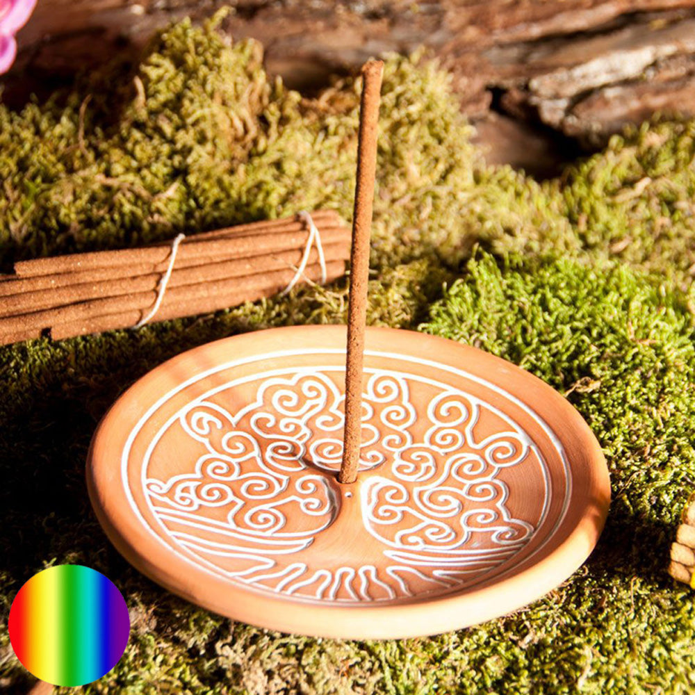 Räucherstäbchenhalter - Keramik Yggdrasil braun
