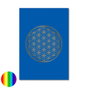 Klappkarte Lebensblume - blau-glanzgold