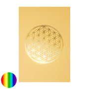 Klappkarte Lebensblume - cremefarben-glanzgold