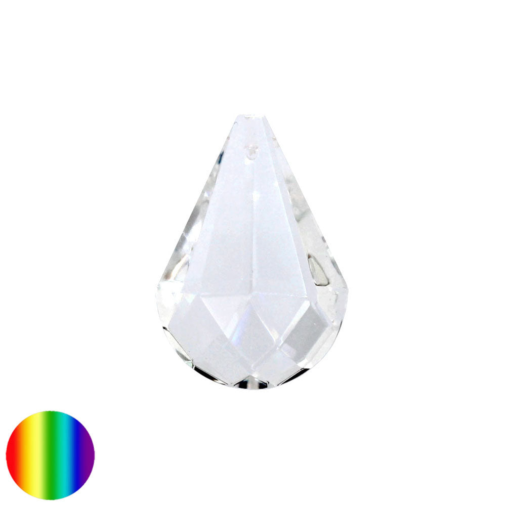 Regenbogen-Kristall - Mandel halbrund 38mm