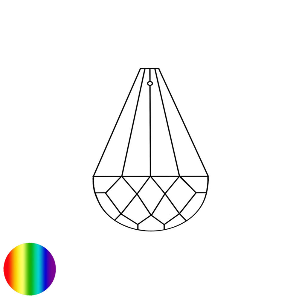 Regenbogen-Kristall - Mandel halbrund 38mm