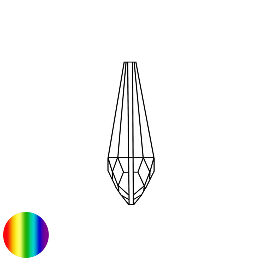 Regenbogen-Kristall - Mandel halbrund 38mm