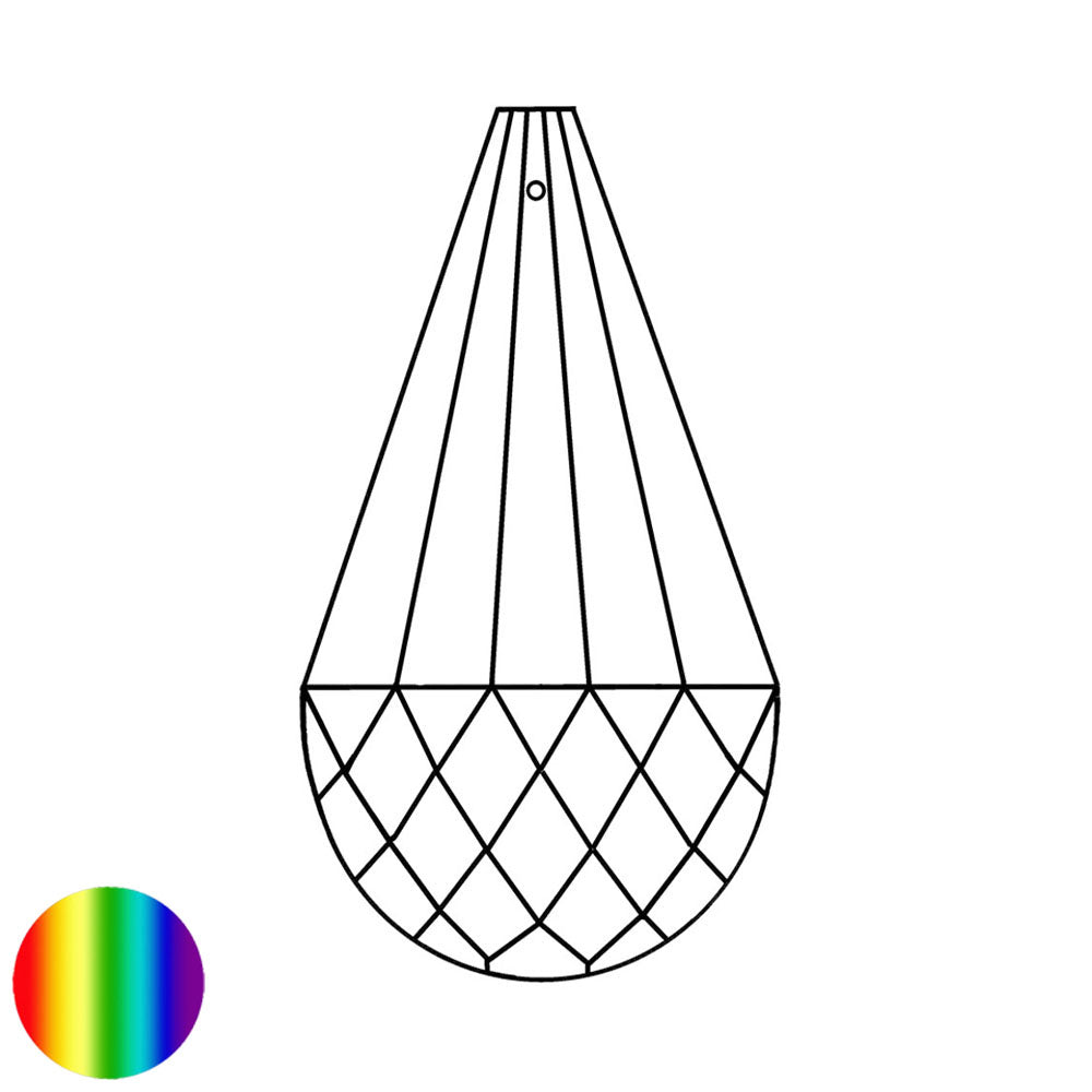 Regenbogen-Kristall - Mandel halbrund 76mm