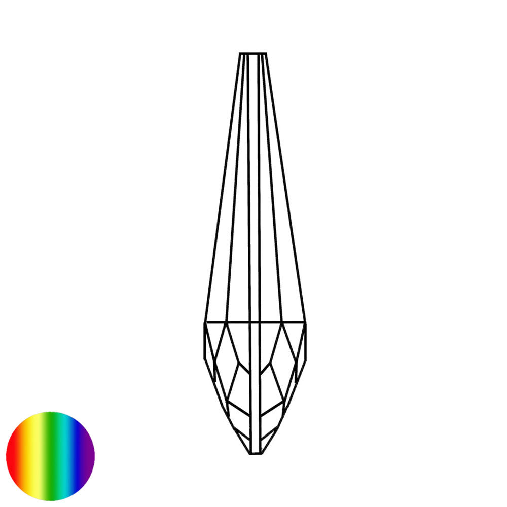 Regenbogen-Kristall - Mandel halbrund 76mm