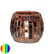 Windlicht Mosaik braun rund