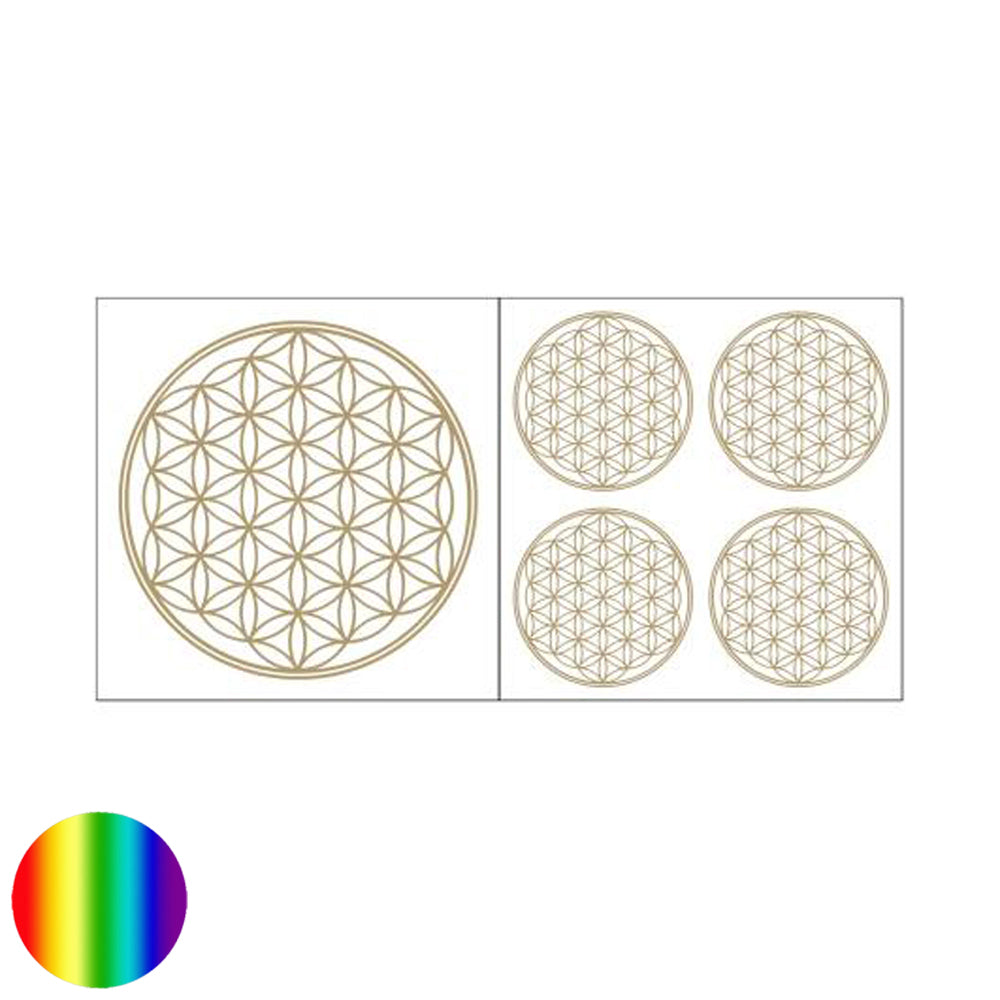 Set goldfarben Aufkleber Blume des Lebens