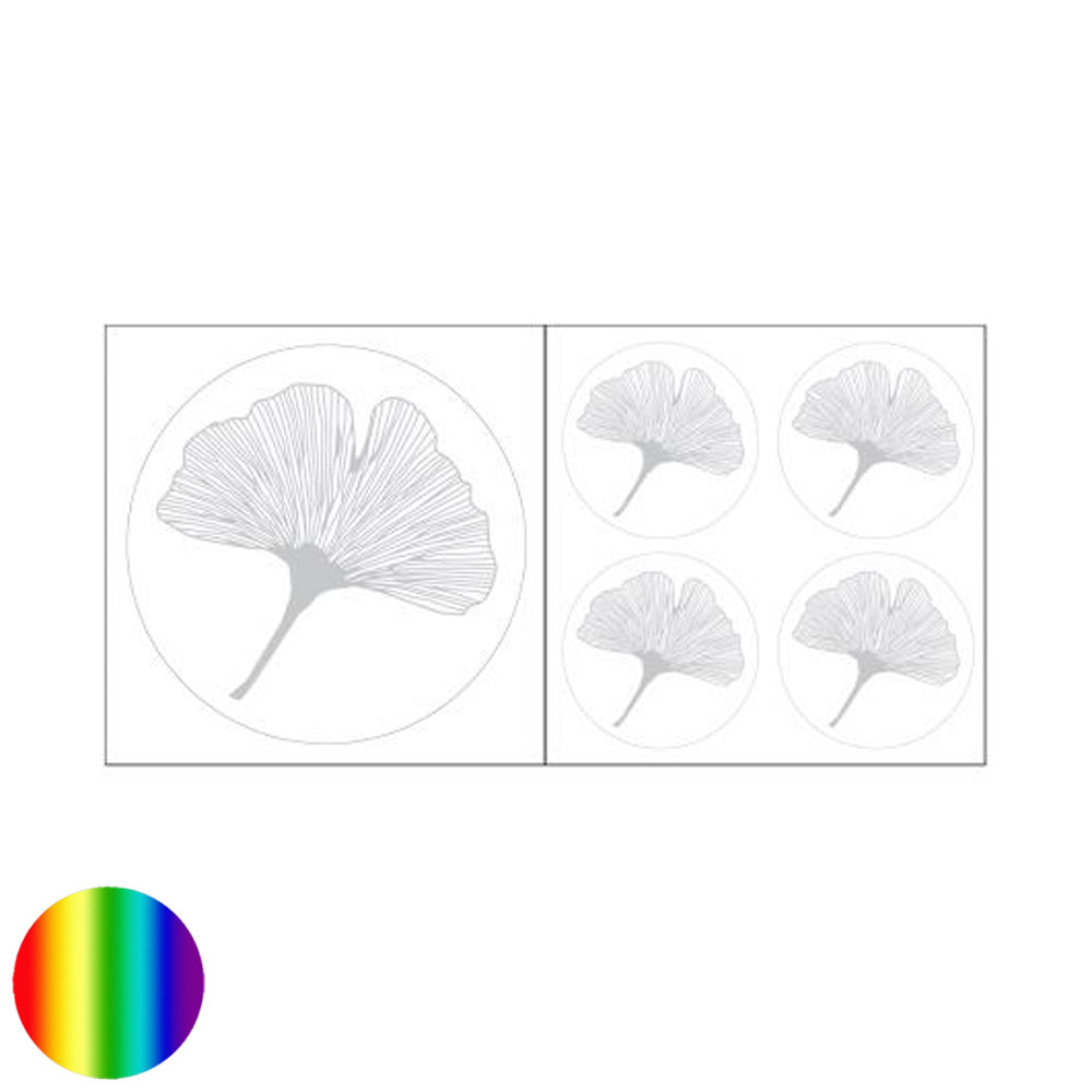 Aufkleber - Ginkgoblatt silberfarben
