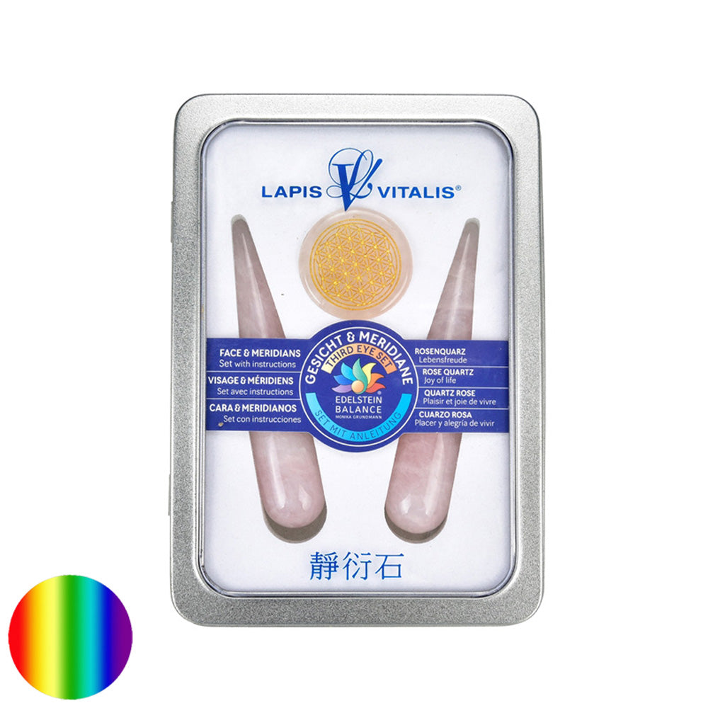Meridian Massagegriffel - Rosenquarz - Set
