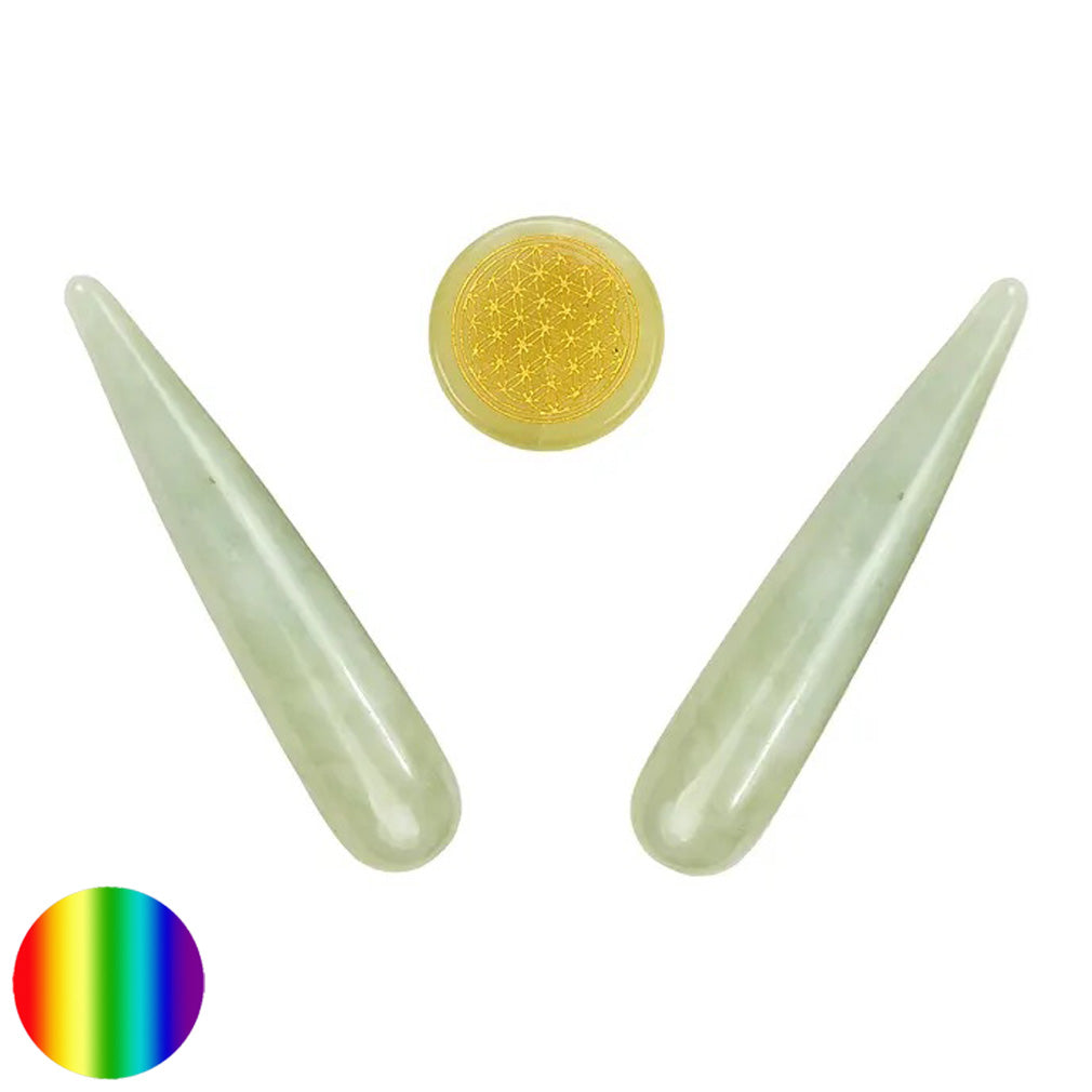 Meridian Massagegriffel - Serpentin - Set