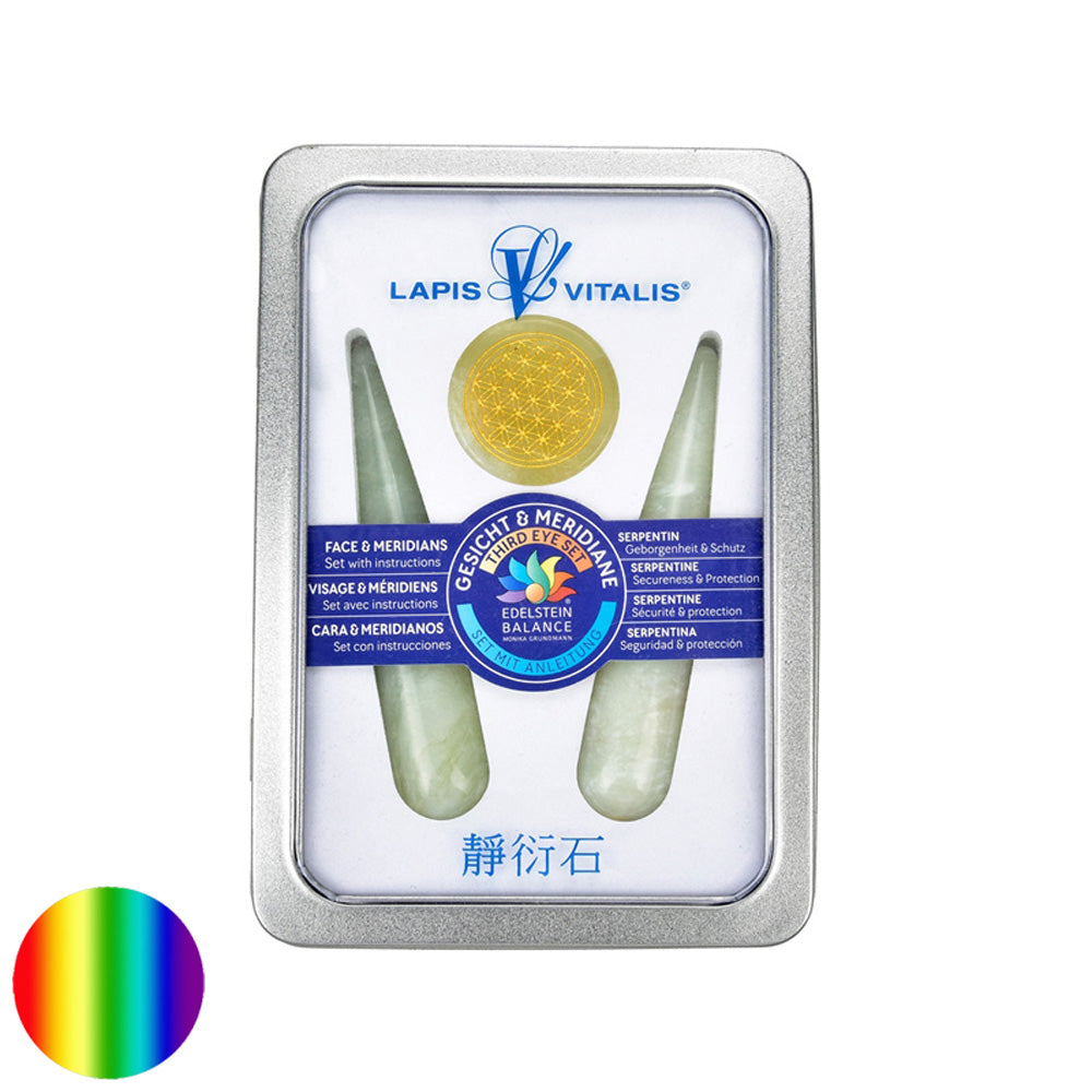 Meridian Massagegriffel - Serpentin - Set