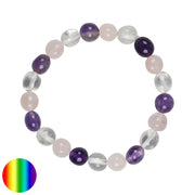 Armband Amethyst - Bergkristall - Rosenquarz Nuggets