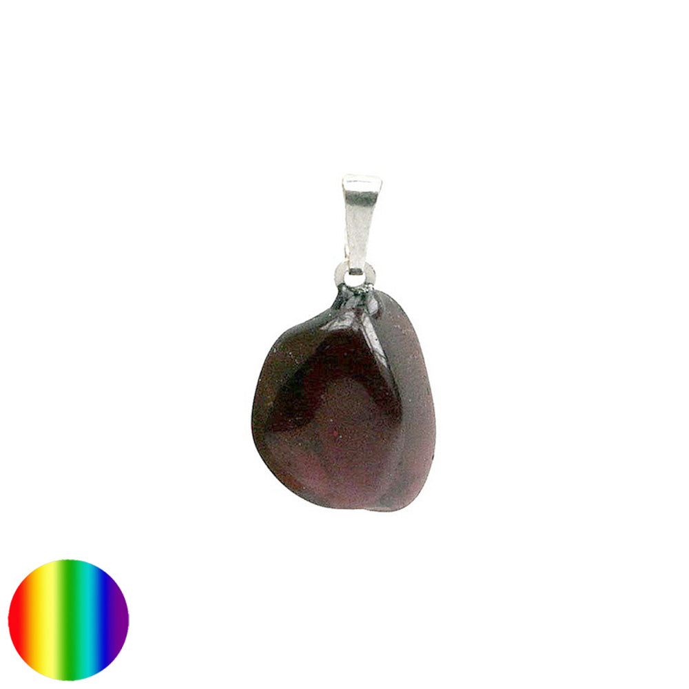 Anhänger Trommelstein Almandin-Granat mit Silberöse
