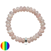 Rosenquarz Armband mit Charmhalter