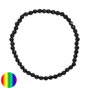 Armband Kugeln schwarzer Turmalin facettiert 4mm