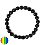 Armband Kugeln 8mm facettiert schwarzer Turmalin