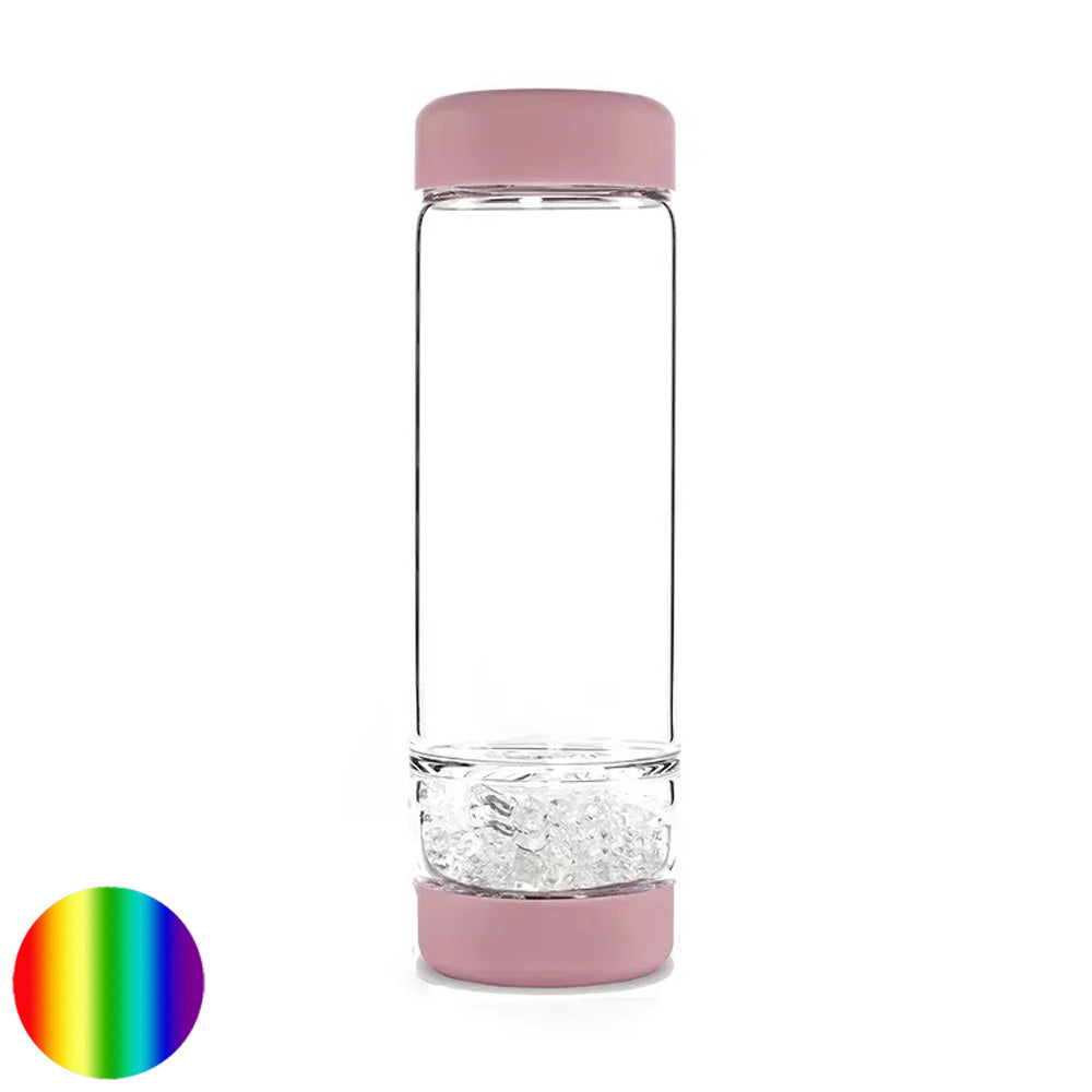 inu Trinkflasche Blossom Rose mit Bergkristall VitaJuwel