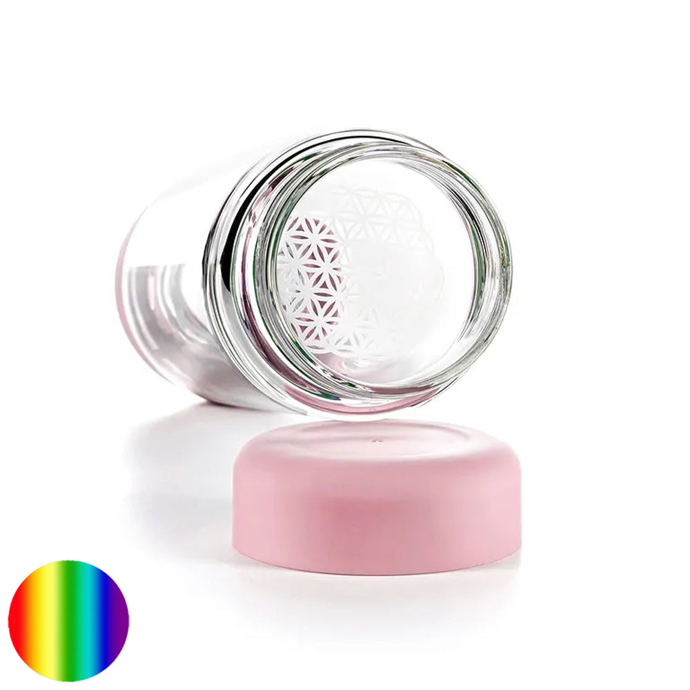 inu Trinkflasche Blossom Rose mit Bergkristall VitaJuwel