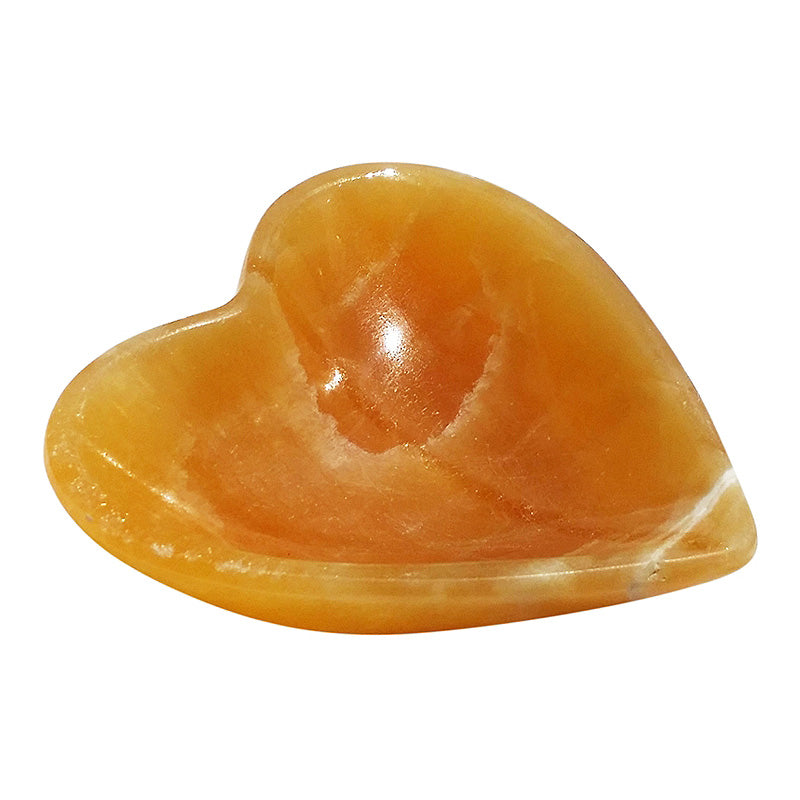 Herz-Schälchen - Orangen-Calcit | für Schmuck oder Snacks