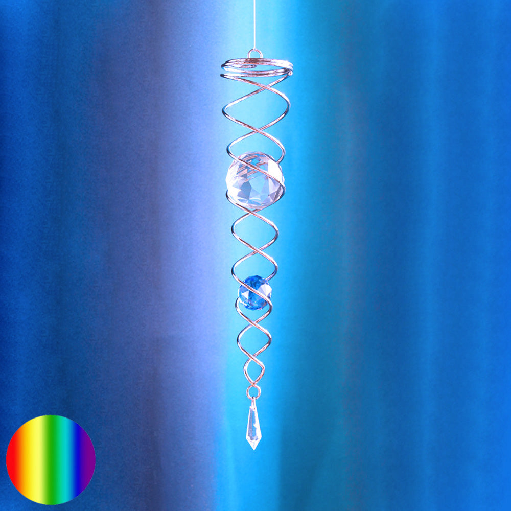 Doppelspirale mit 3 Regenbogen-Kristall